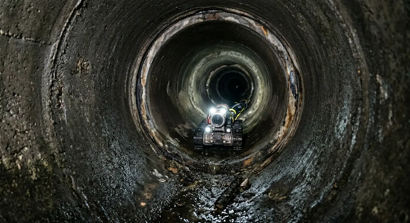 Robotic sewer camera inspecting pipe interior for Sewer Line Repair in Northport